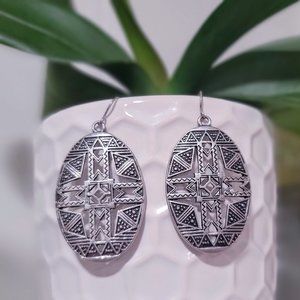 Southwestern Patterned Silver Earrings